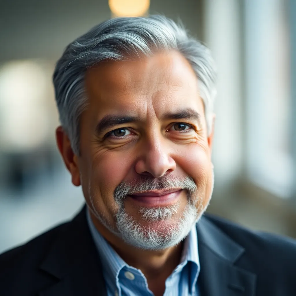 Portrait of Michael Rodriguez, retired financial advisor with gray hair
